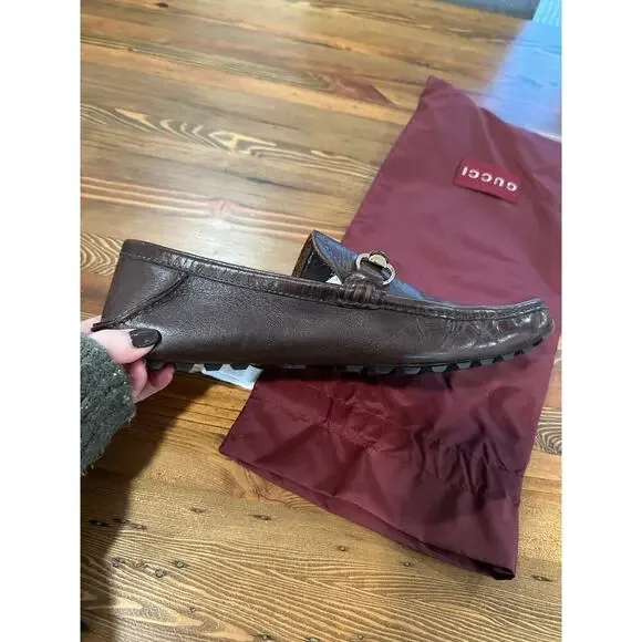 Gucci Leather Bamboo Horsebit Loafers Size 10.5 - Picture 9 of 11